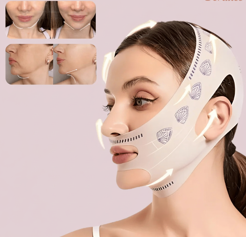 V-Revitalize™ - Máscara de Contorno Facial - Suaviza Rugas, Papada e Modela o Rosto