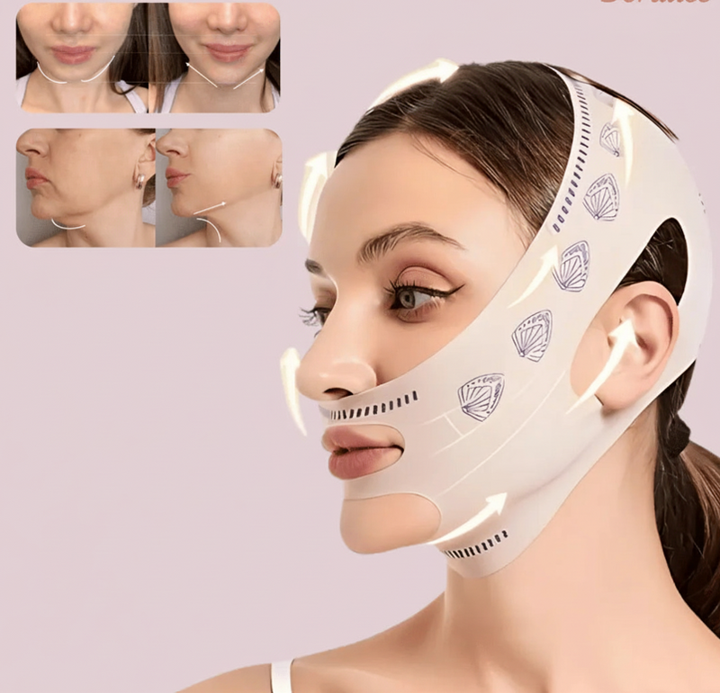 V-Revitalize™ - Máscara de Contorno Facial - Suaviza Rugas, Papada e Modela o Rosto